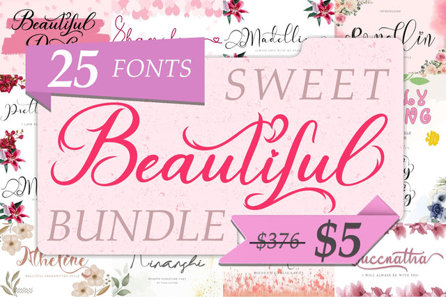 Beautiful Sweet Bundle Font Prasetya Letter 