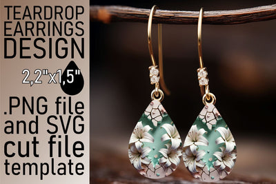 Beautiful teardrop earrings design, ideal for sublimation! , 3D Heart Sublimation afrosvg 