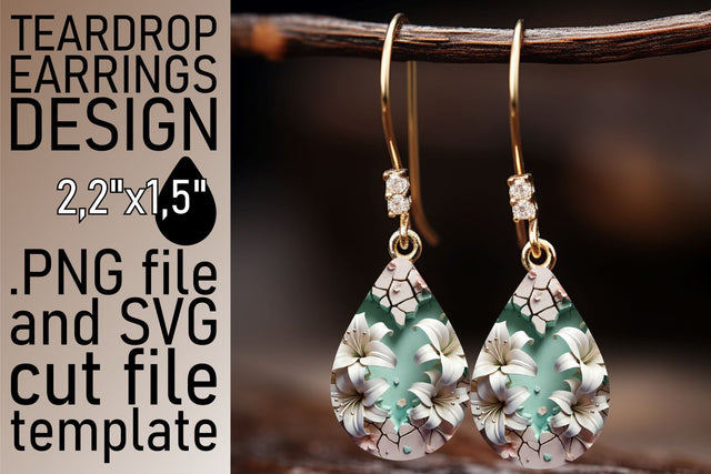Beautiful teardrop earrings design, ideal for sublimation! , 3D Heart Sublimation afrosvg 