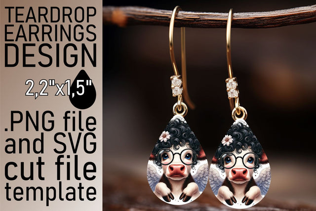 Beautiful teardrop earrings template, high-quality PNG! , Valentines Sublimation afrosvg 