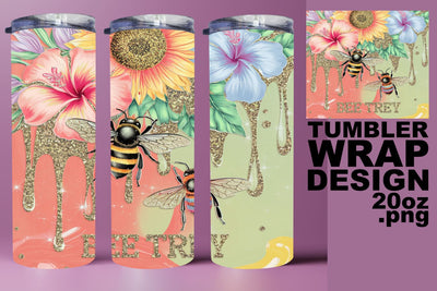 Beautiful tumbler design, high-quality PNG for gifts! , Bee Sublimation HoodArtCraft 