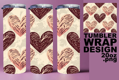 Beautiful tumbler design, ideal for crafting fun! , Heart Sublimation HoodArtCraft 