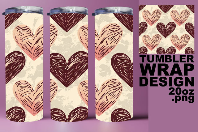 Beautiful tumbler design, ideal for crafting fun! , Heart Sublimation HoodArtCraft 