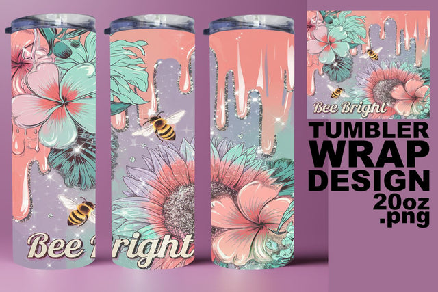 Beautiful tumbler design, perfect for creative use! , Bee Sublimation HoodArtCraft 