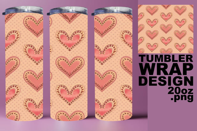 Beautiful tumbler design, vibrant PNG for crafting! , Heart Sublimation HoodArtCraft 