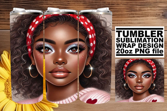 Beautiful tumbler wrap, designed for stunning sublimation! , Love Girl Sublimation afrosvg 