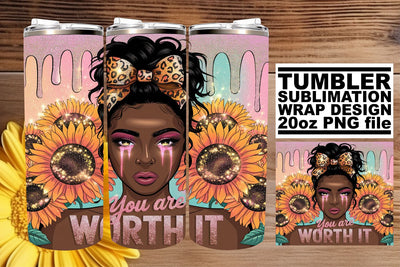 Beautiful tumbler wrap, designed for vibrant prints! , Afro Woman Sublimation afrosvg 
