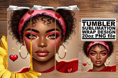 Beautiful tumbler wrap, designed for your creative projects! , Love Girl Sublimation afrosvg 