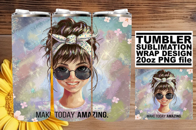 Beautiful tumbler wrap, designed for your creative projects! , Woman Sublimation afrosvg 
