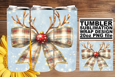 Beautiful tumbler wrap, elevate your drinkware collection! , Christmas Bow Sublimation afrosvg 