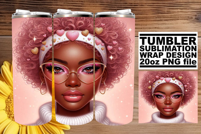 Beautiful tumbler wrap, elevate your drinkware collection! , Love Girl Sublimation afrosvg 
