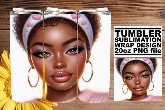 Beautiful tumbler wrap, elevate your sublimation skills! , Love Girl Sublimation afrosvg 