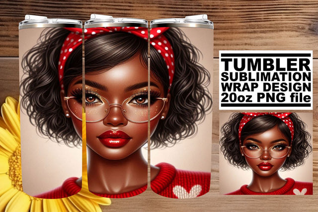 Beautiful tumbler wrap, enhance your creativity! , Love Girl Sublimation afrosvg 