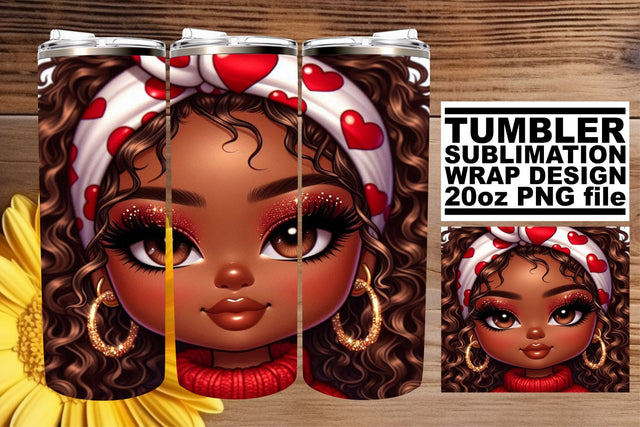 Beautiful tumbler wrap, enhance your sublimation creations! , Love Girl Sublimation afrosvg 