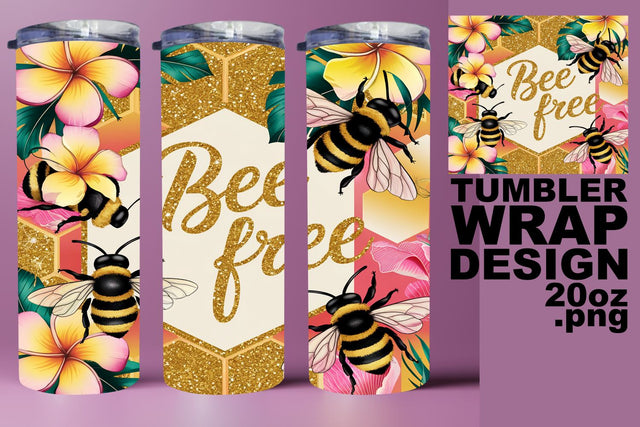 Beautiful tumbler wrap, high-resolution PNG available! , Bee Sublimation HoodArtCraft 