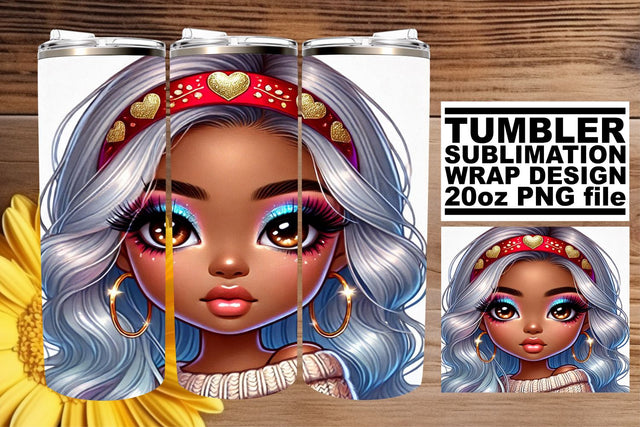 Beautiful tumbler wrap, perfect for memorable gifts! , Love Girl Sublimation afrosvg 