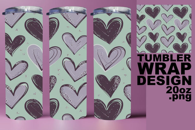 Beautiful tumbler wrap, perfect for sublimation joy! , Heart Sublimation HoodArtCraft 