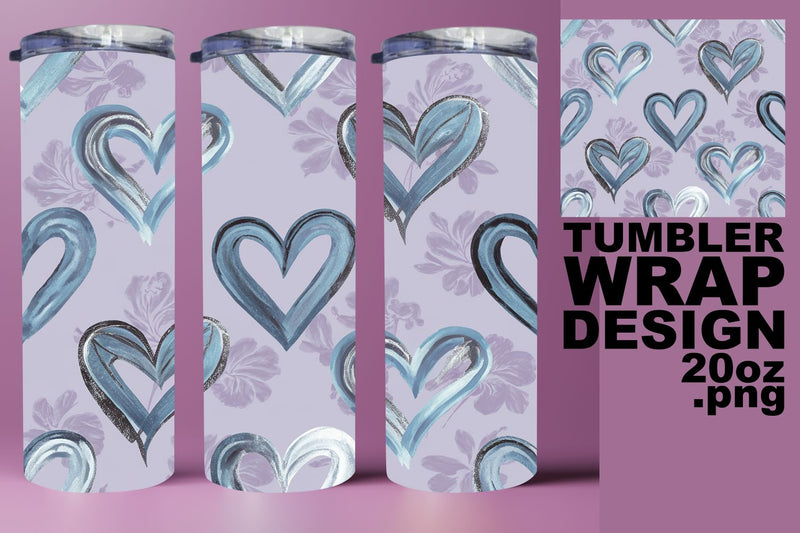 Beautiful tumbler wrap, perfect for unique projects! , Heart Sublimation HoodArtCraft 