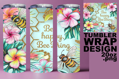 Beautiful tumbler wrap, vibrant PNG for your creations! , Bee Sublimation HoodArtCraft 