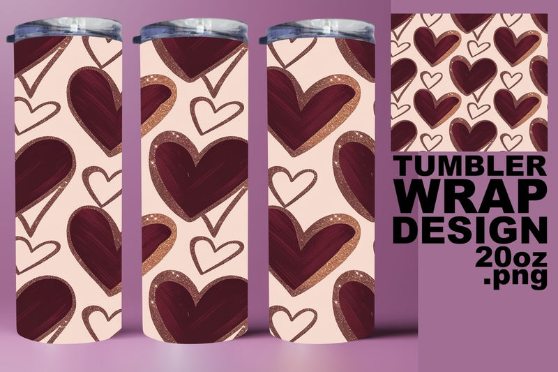 Beautiful tumbler wrap, vibrant PNG for your projects! , Heart Sublimation HoodArtCraft 