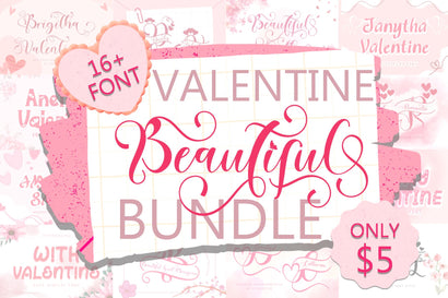 Beautiful Valentine Bundle Font Prasetya Letter 