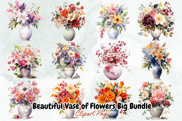 Beautiful Vase of Flowers Big Bundle Sublimation Designangry 