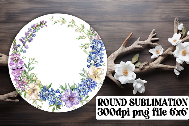 Beautiful Watercolor Flower Wreath Sublimation afrosvg 