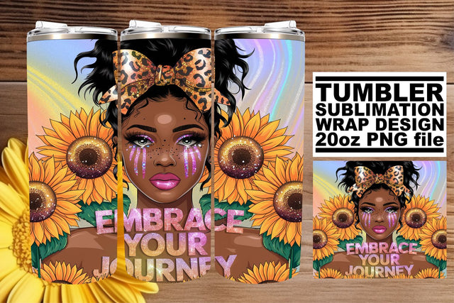 Beautifully crafted tumbler wrap, designed for clarity! , Afro Woman Sublimation afrosvg 