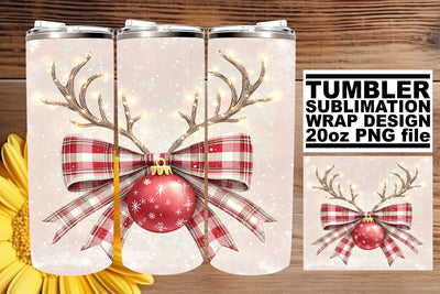 Beautifully crafted tumbler wrap, elevate your drinkware! , Christmas Bow Sublimation afrosvg 
