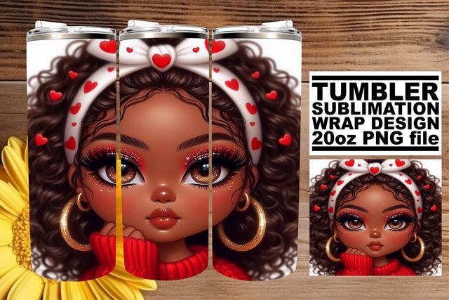 Beautifully crafted tumbler wrap, elevate your drinkware! , Love Girl Sublimation afrosvg 