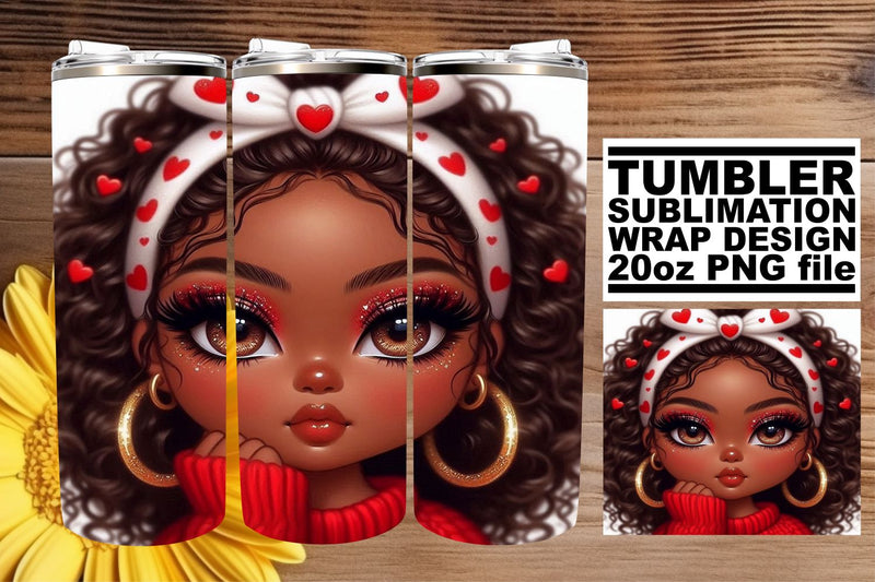 Beautifully crafted tumbler wrap, elevate your drinkware! , Love Girl Sublimation afrosvg 