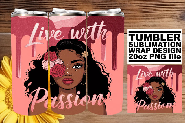 Beautifully crafted tumbler wrap, perfect for DIY! , Afro Woman Sublimation afrosvg 