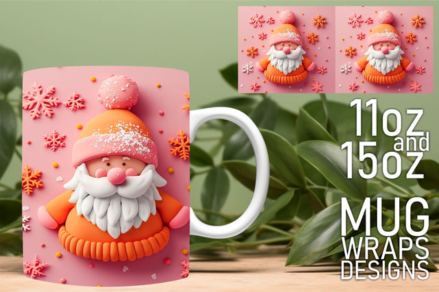 Beautifully crafted wraps, elevate your mug creations! , 3D Santa Sublimation HoodArtCraft 