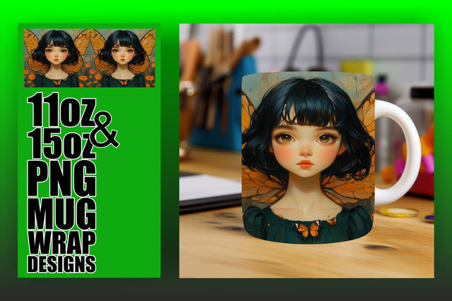 Beautifully crafted wraps, elevate your mug creations! , Fairy Sublimation HoodArtCraft 