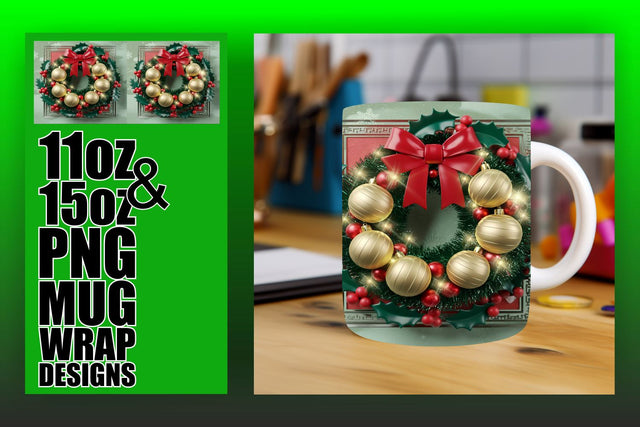 Beautifully designed mug wraps, elevate your artistry! , 3D Xmas Sublimation HoodArtCraft 