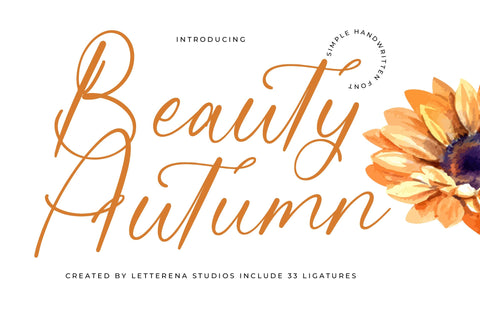 Beauty Autumn - Simple Handwritten Font Font Letterena Studios 