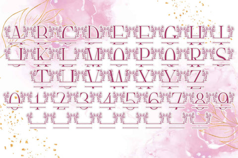 Beauty Blossom Line Monogram Font Dm Letter Studio 