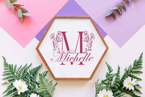 Beauty Blossom Line Monogram Font Dm Letter Studio 