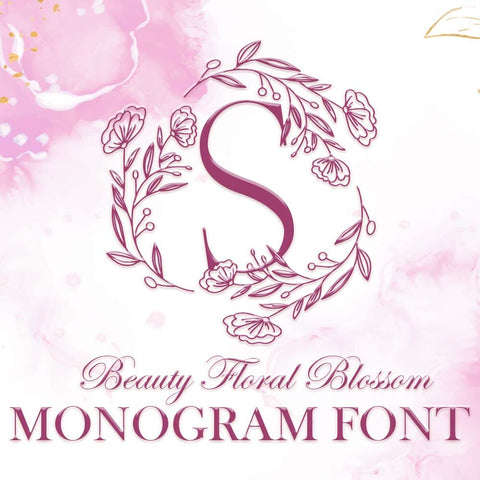 Beauty Floral Blossom Monogram Font Dm Letter Studio 