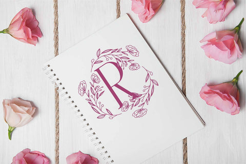 Beauty Floral Blossom Monogram Font Dm Letter Studio 