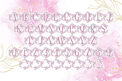 Beauty Floral Blossom Monogram Font Dm Letter Studio 