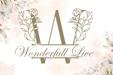 Beauty Floral Line Monogram Font Dm Letter Studio 