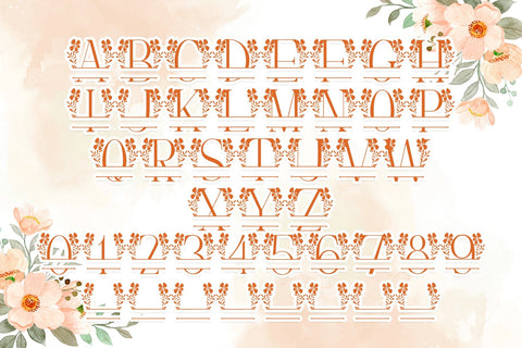 Beauty Floral Line Monogram Font Dm Letter Studio 