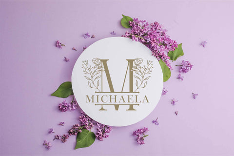 Beauty Floral Line Monogram Font Dm Letter Studio 