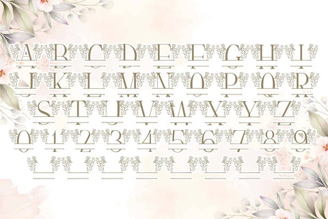 Beauty Floral Line Monogram Font Dm Letter Studio 