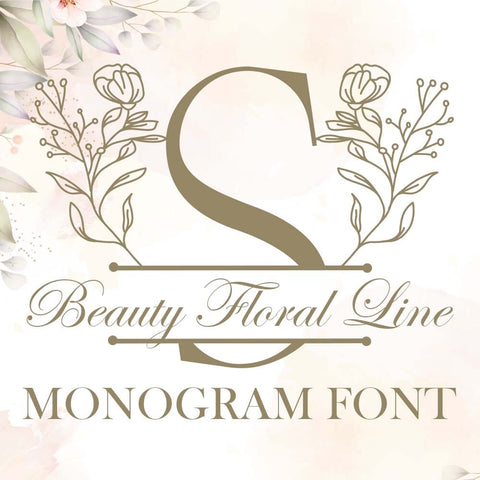 Beauty Floral Line Monogram Font Dm Letter Studio 