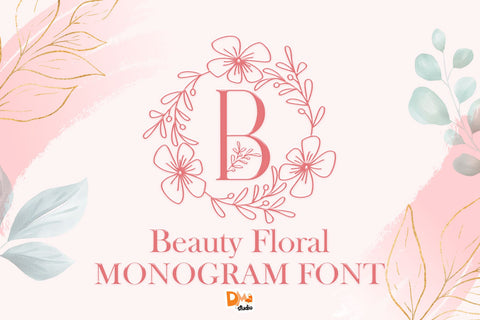 Beauty Floral Monogram Font Dm Letter Studio 