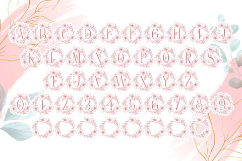 Beauty Floral Monogram Font Dm Letter Studio 