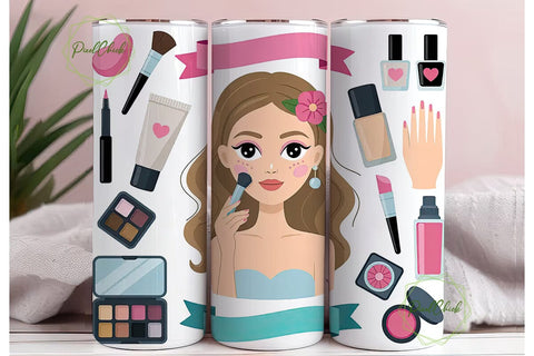 Beauty Girl Glitter 20oz Tumbler Wrap Sublimation PixelChick 