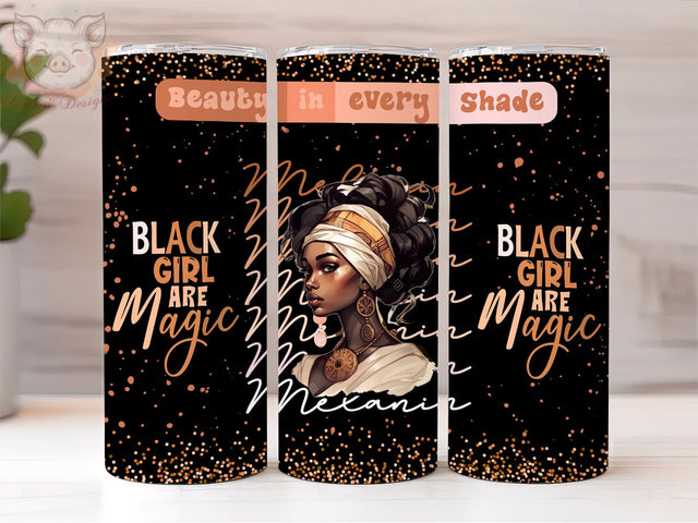 Beauty In Every Shade 20oz Tumbler Png, Sublimation Design, Black Woman Tumbler Png, Digital Download PNG, Melanin Queen Tumbler Wrap Sublimation Lara' s Designs 